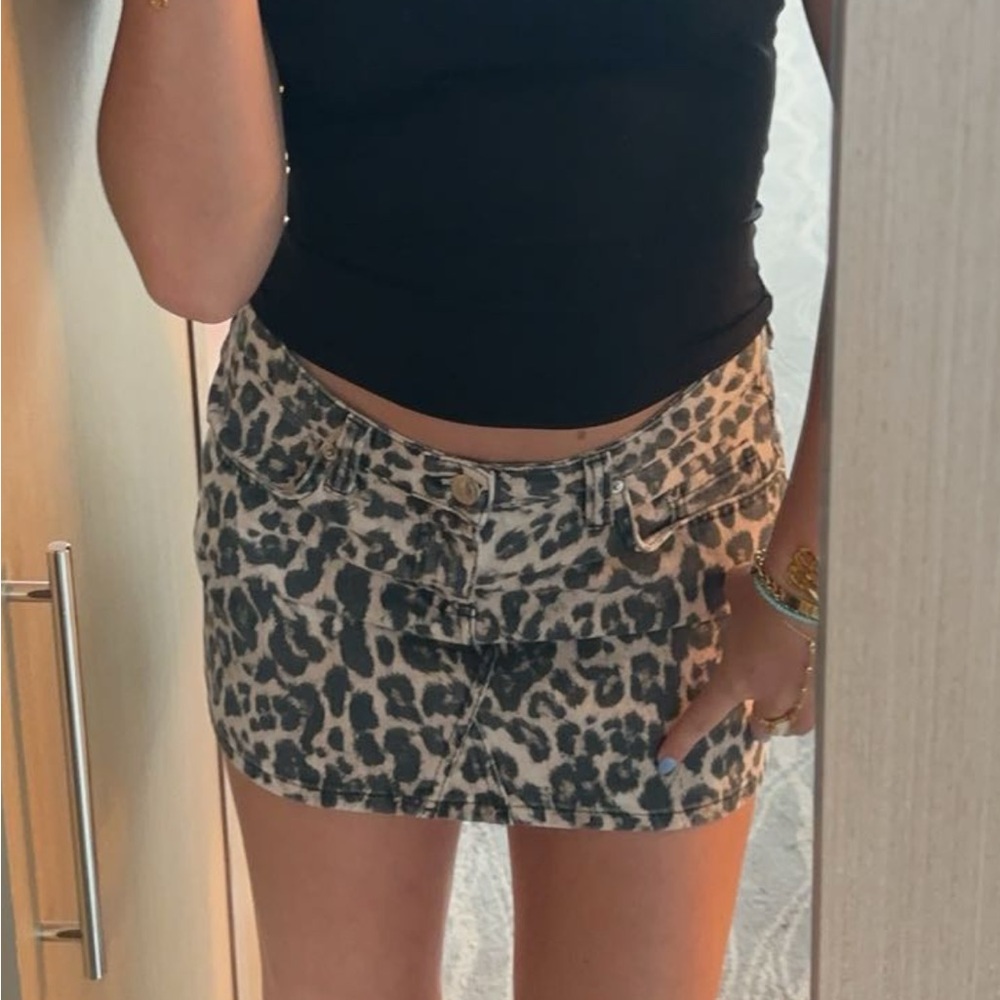 Leopard Print Mini Skirt